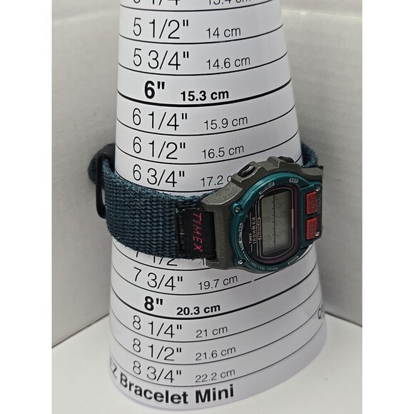 Timex Ironman Triathlon 8 Lap Indiglo 100M Digital Watch New Battery Nylon Strap - Picture 7 of 10